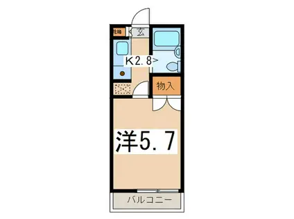 エムハイツ(1K/1階)の間取り写真