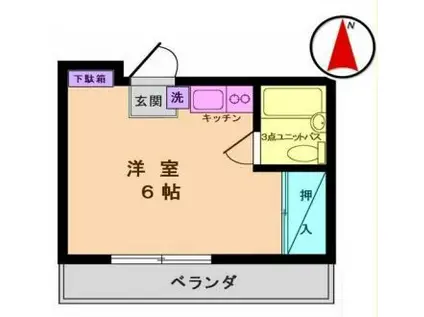 メゾン美由樹(ワンルーム/4階)の間取り写真