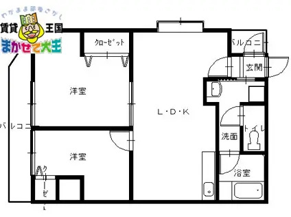 パークシティ諏訪(2LDK/4階)の間取り写真