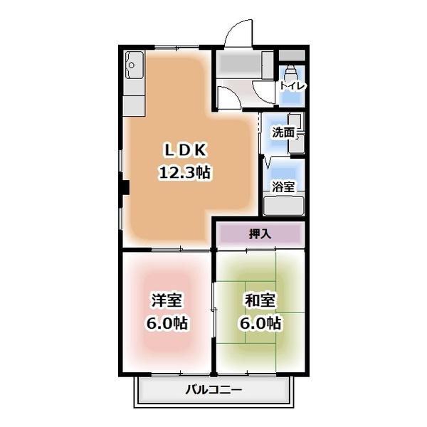スマイル西出(2LDK/1階)の間取り写真