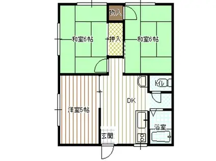 サンハイツ神栖(3DK/1階)の間取り写真