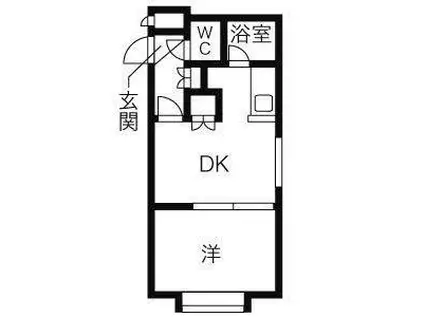 ウィスタリア元町(1DK/4階)の間取り写真