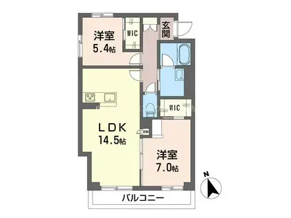 グランドゥールKAZU(2LDK/3階)の間取り写真