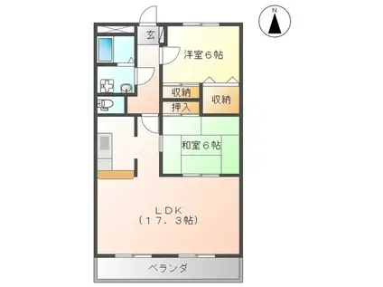 ヴェルデス(2LDK/1階)の間取り写真