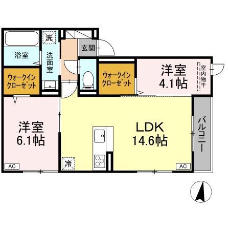 MON REVE 2025(2LDK/2階)の間取り写真