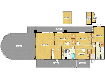 クレスト東本浦(4LDK/6階)の間取り写真