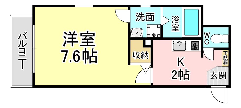 リブレア 春の町(1K/1階)の間取り写真