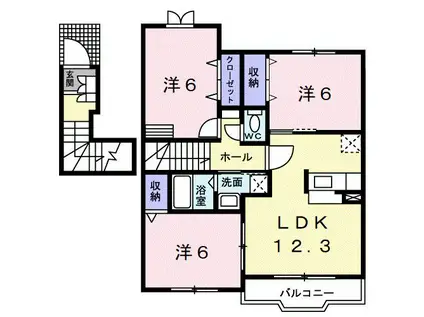ブリッサユウI(3LDK/2階)の間取り写真