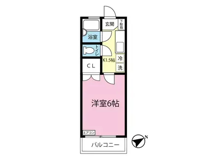 メゾンドールMURAKATA(1K/1階)の間取り写真