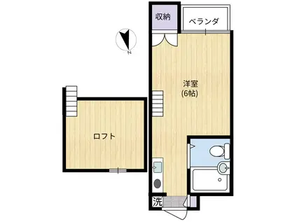 フロール芦田II(ワンルーム/2階)の間取り写真
