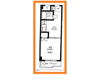 サンライズ梶ヶ谷(1DK/2階)の間取り写真