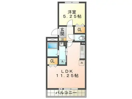 カーサコモダ天カ須賀(1LDK/2階)の間取り写真