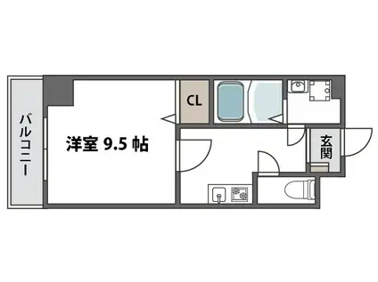 CANAL天満橋(1K/5階)の間取り写真