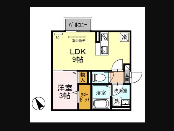 ARIETTA東貫(1LDK/2階)の間取り写真