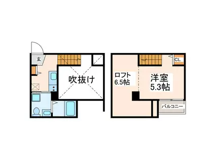 ディアコート琴平(ワンルーム/2階)の間取り写真