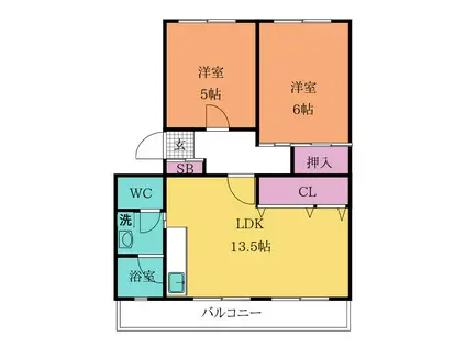 原ビル(3DK/1階)の間取り写真