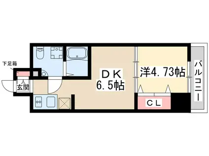 サンレムート江坂ファースト(1DK/4階)の間取り写真