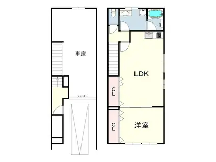 WORKINGBASE伊丹ウエスト(2LDK/1階)の間取り写真