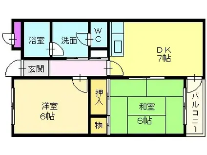 トキワハイツ(2DK/2階)の間取り写真