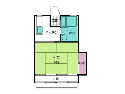 三鷹第二城山ハイツ(1K/3階)の間取り写真