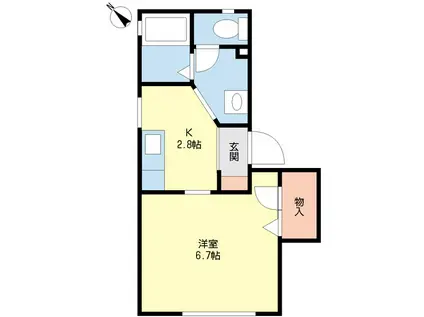 ルーチェS(1K/1階)の間取り写真