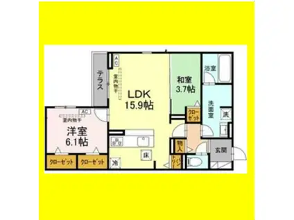 メゾンカルム(2LDK/1階)の間取り写真