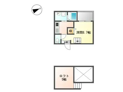 スタートリビング(ワンルーム/2階)の間取り写真