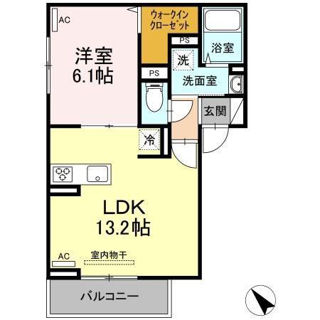 LUCE(1LDK/3階)の間取り写真