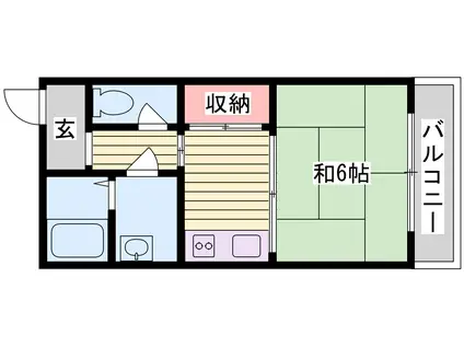 メゾン大半田(1DK/2階)の間取り写真