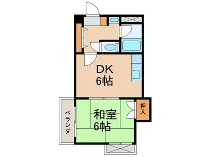 グランメール畑屋敷(1DK/1階)の間取り写真