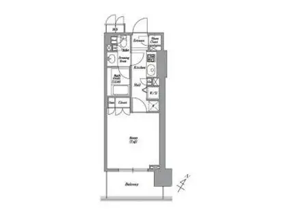 レキシントンスクエア白金高輪(ワンルーム/4階)の間取り写真