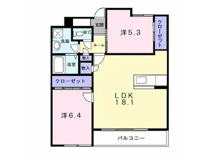 グランフォーレ(2LDK/2階)の間取り写真