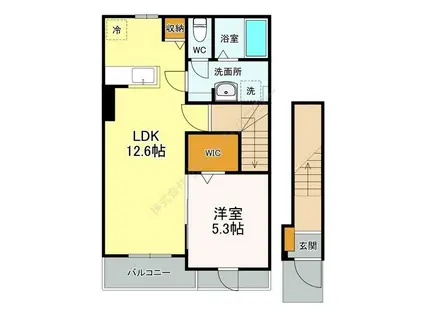 L・FRONT 雅(1LDK/2階)の間取り写真