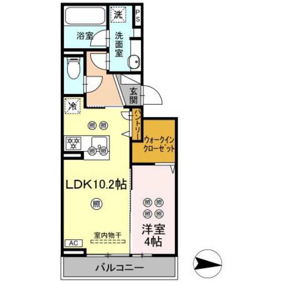 オベリオ(1LDK/2階)の間取り写真