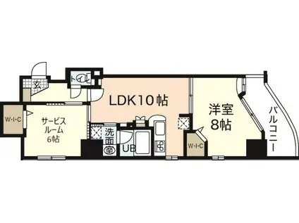 ヴィラ博丈(1SLDK/6階)の間取り写真