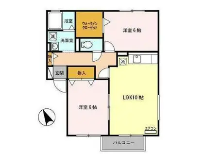 東北新幹線 郡山駅(福島) 徒歩31分 2階建 築24年(2LDK/1階)の間取り写真
