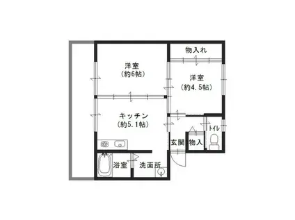 ヴィラナリー長尾II(2DK/5階)の間取り写真