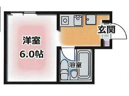 カサ水木(ワンルーム/2階)の間取り写真