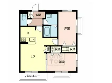 シャーメゾン美喜(2LDK/2階)の間取り写真