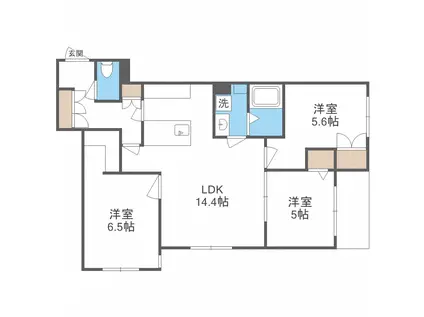 RESTS ON 伏見(3LDK/3階)の間取り写真