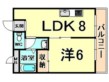 武庫之荘パークビレッジ(1LDK/3階)の間取り写真