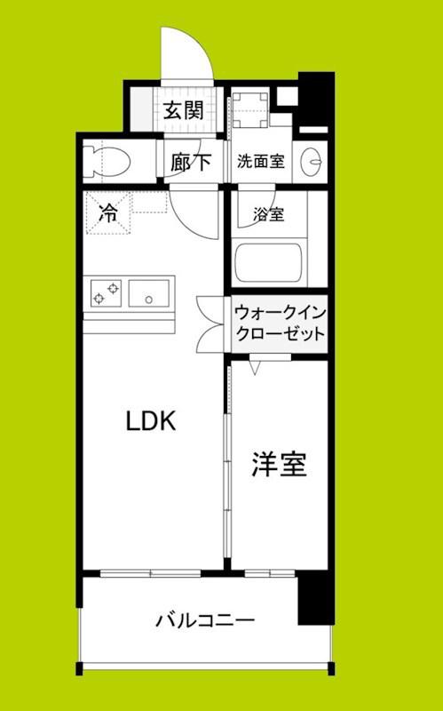 ブランシエスタ南吹田パークサイド(1LDK/2階)の間取り写真