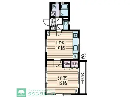 ABODE AZABU(1LDK/2階)の間取り写真
