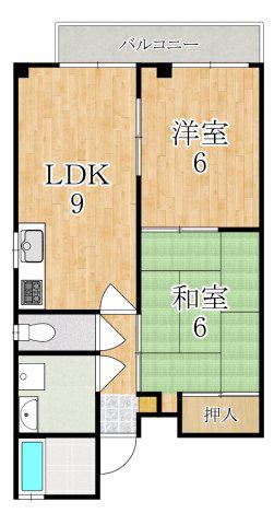 ブロッサム真菅(2LDK/1階)の間取り写真