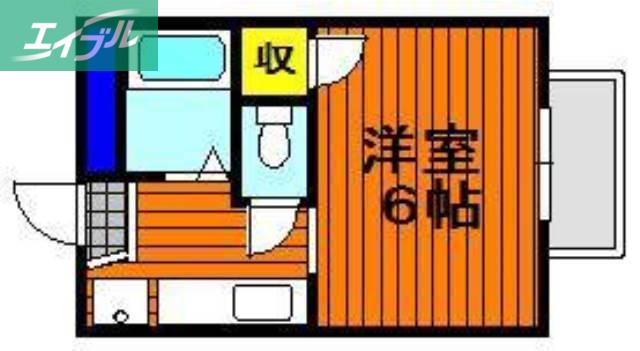 コーポうきた(1K/2階)の間取り写真