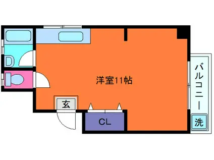 戸石マンション(ワンルーム/3階)の間取り写真
