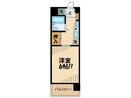 芦花ハウスII(1K/1階)の間取り写真