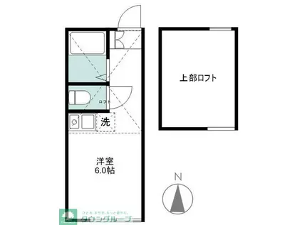 ユナイト上末吉トスカーナの杜(ワンルーム/2階)の間取り写真
