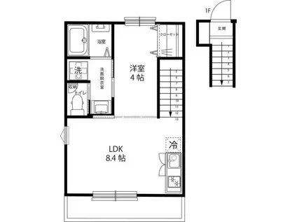 CASA SIMPATIA KOGANEI(1LDK/2階)の間取り写真