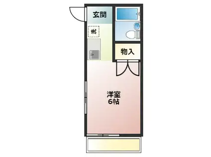 エンゼルハイム(ワンルーム/1階)の間取り写真